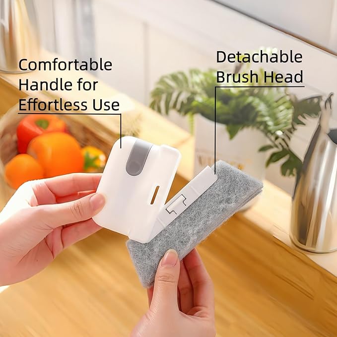Window Track Cleaner Window Track Cleaning Tools 2 in 1 Sill Cleaner Tool Groove Cleaning Brush for Slides Grooves Tiles Blinds Car Vents (Gray-3PCS)