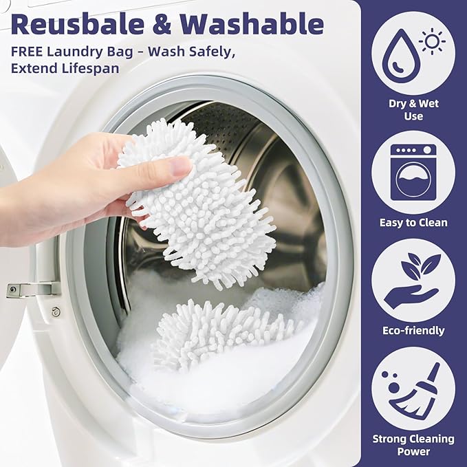 LOVECO 8 Pack Universal Steam Cleaner Accessories, Reusable Steam Shot Attachments, Steam Mop Pads, Handheld Steamer Washable Cloth - 8 Coral Cloths + Laundry Bag