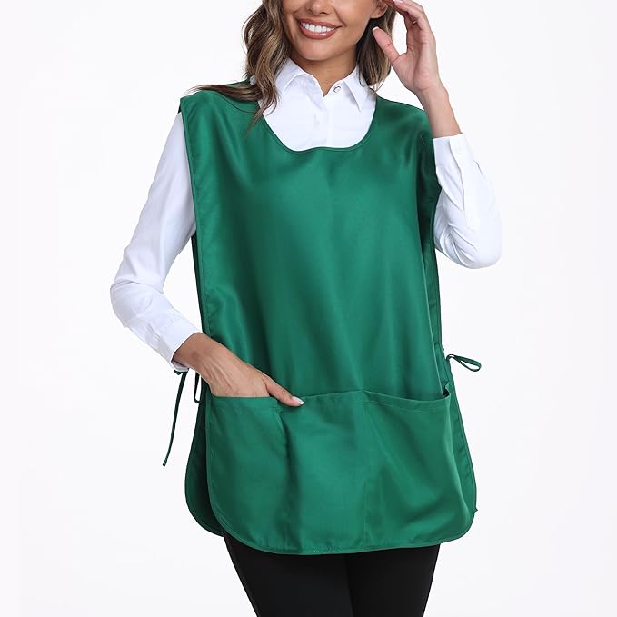 Xeoxarel Unisex Cobbler Apron with 3 Pockets, Smock Vest Apron, Suitable for Cooking,Kitchen,Garden,Hairstylist,Cleaning,Art