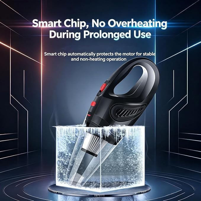 Oryzom Handheld Vacuum,Ultra-Powerful Cordless Handheld Vacuum, Portable Wet & Dry Cleaning, LED Light, Fast Charging, Lightweight & Low Noise, Compact Vacuum for Car and Home Use