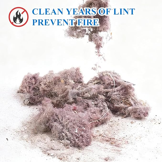 1 Pack Dryer Vent Cleaner Kit - Long Flexible Lint Brush for Dryer Vents, Refrigerator Coils, and Radiators - Household Cleaning Supplies (1, Long Brush)