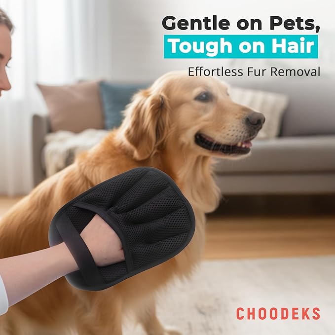 Electrostatic pet Hair Removal Glove, Reusable the Magic Brush, 2-Piece pet Glove Set for Furniture, Clothing, Car Seats, Reusable 2-in-1 Design, 1 Pack