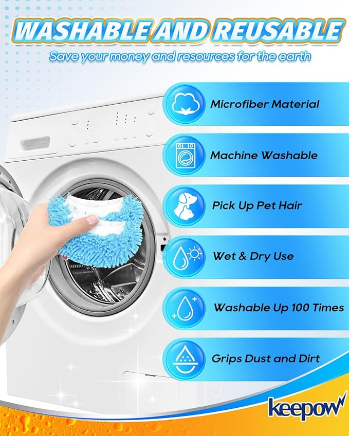 KEEPOW 4 Pack Reusable Steam Mop Pads Compatible with Bissell Steam Shot Omni, PurSteam, Wagner Spraytech Handheld Steam Cleaner, Universal Microfiber Cloths Steam Mop Pads, Washable Mop Pads