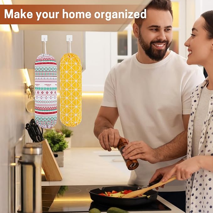 SWISSELITE 1Pcs Plastic Bag Holder, Reusable Plastic Bag Organizer Wall Mount, Large Grocery Bag Storage Dispenser, 22x9 IN