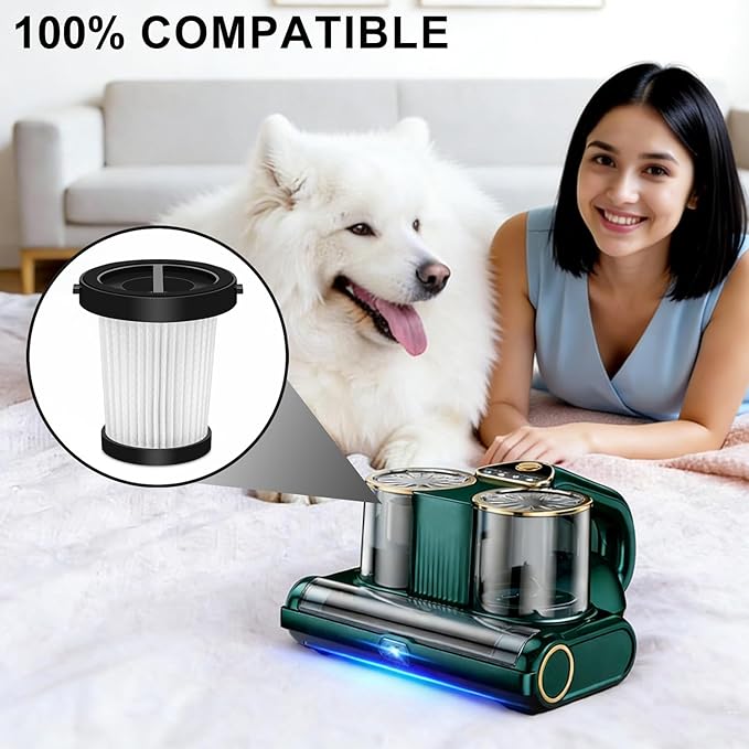 Washable Reusable Replacement Filter Compatible with Gxzsk 500W Corded Mattress Vacuum Cleaner,Dual Cup & Widen Suction Port Handheld Vacuums 4-Pack