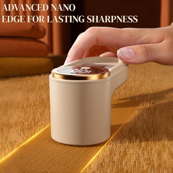 Rechargeable Fabric Shaver, Electric Lint Remover with 3-Speed LED Screen, Portable Fuzz Trimmer for Sweaters, Furniture, Blankets - Safe & Efficient Pilling Remover (Smart Gray)