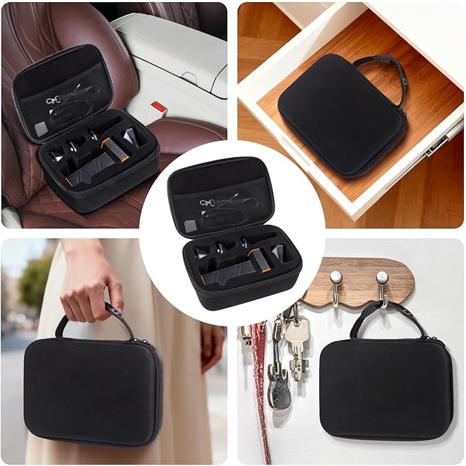 YouKnow Travel Case Compatible with WOLFBOX MF50 Compressed Air Duster - Custom Foam Organizer for Blower Tool & Accessories (Only Case) (Black)