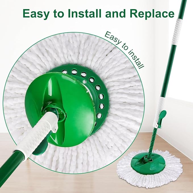 Mop Head Replacement for Libman Tornado Spin Mop System, Resuable Microfiber Mop Refill Pad, Easy to Replace, Machine Washable - White(5 Pack)