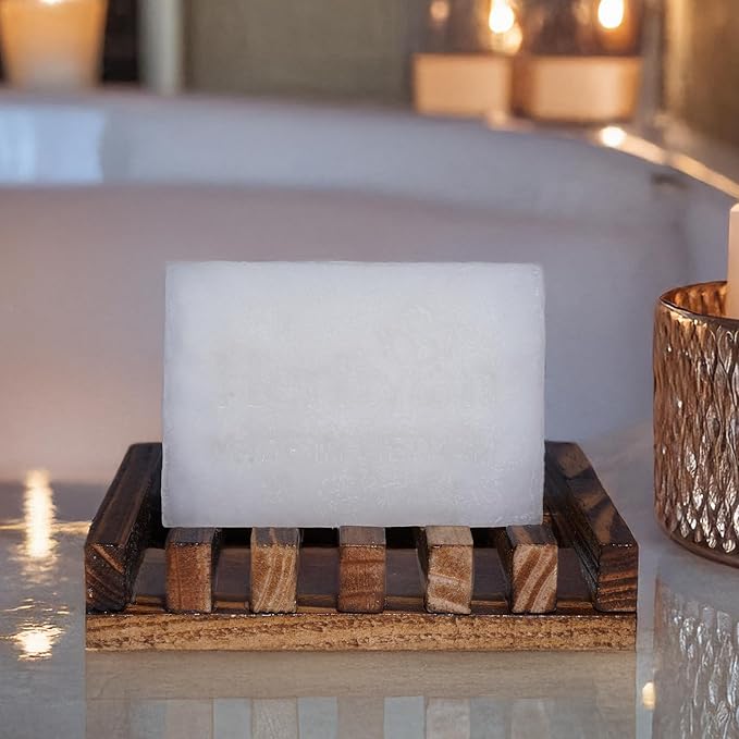 2 Pcs Wooden Soap Dish Holder, Soap Tray for Shower & Bathroom, Zero Waste, Plastic Free, Keep Soap Bars Dry Clean & Easy Cleaning, Self Draining Soap Dish