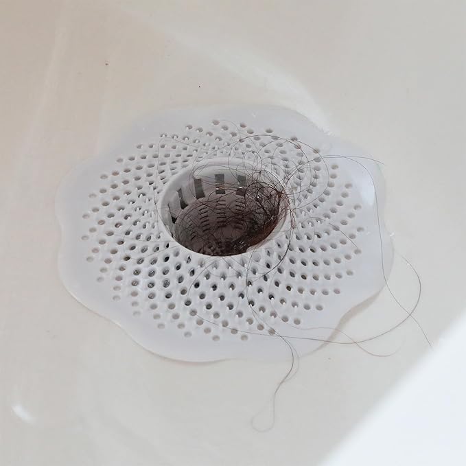 Danco 10306, Tub Protector Hair Cather and Strainer, Hair Drain Clog Prevention Drain Snake, Snare and Auger