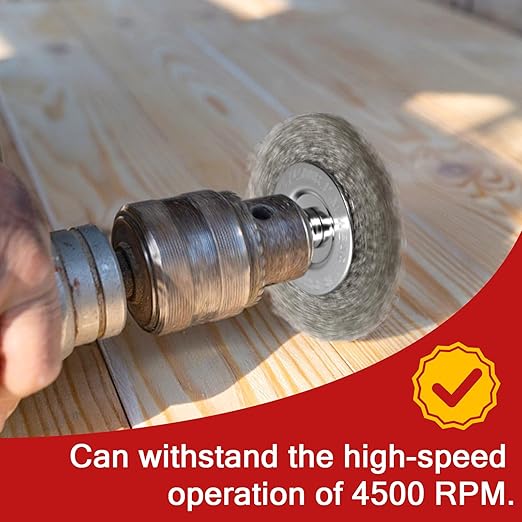 11 Pcs Metal Carbon Steel Wire Wheel for Drill Set,Wool Brush Drill Attachment for Removing Paint and Rust with 1/4" Round Shank