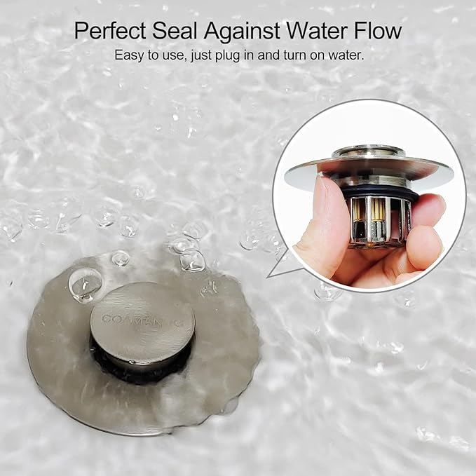 COAMANUG Bathtub Stopper | Pop-up Tub Stopper with Strainer, Shower Drain Hair Catcher | Bathroom Drain Plug | Drain Protector for 1-1/2 to 1-3/4" Bath Drain Hole