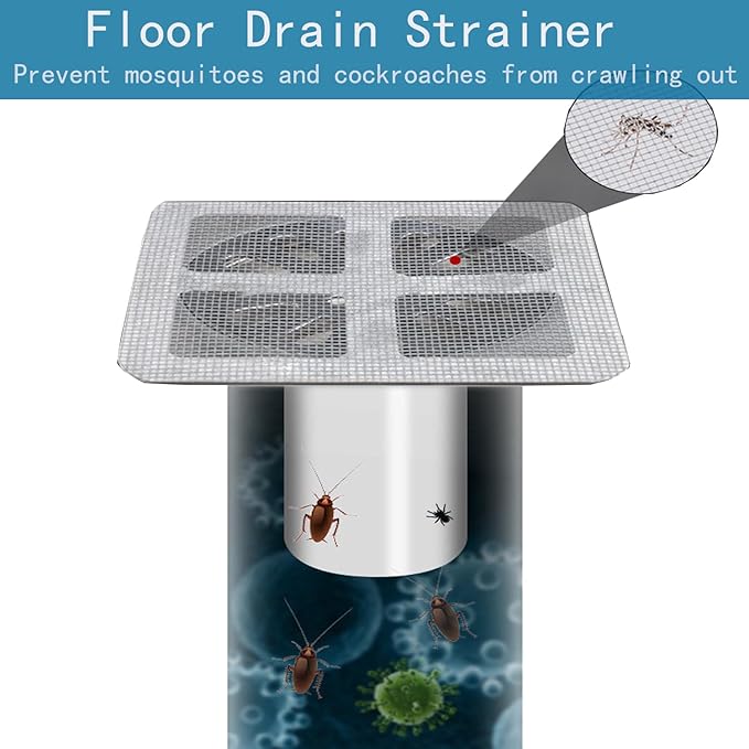 Disposable Hair Catcher Shower Drain Cover Bathroom Strainer Stickers Dog Hair Catcher Cover for Showers bathtubs,mesh Filter Sink Strainer Stickers 60pcs 3.9 x 3.9 Inch