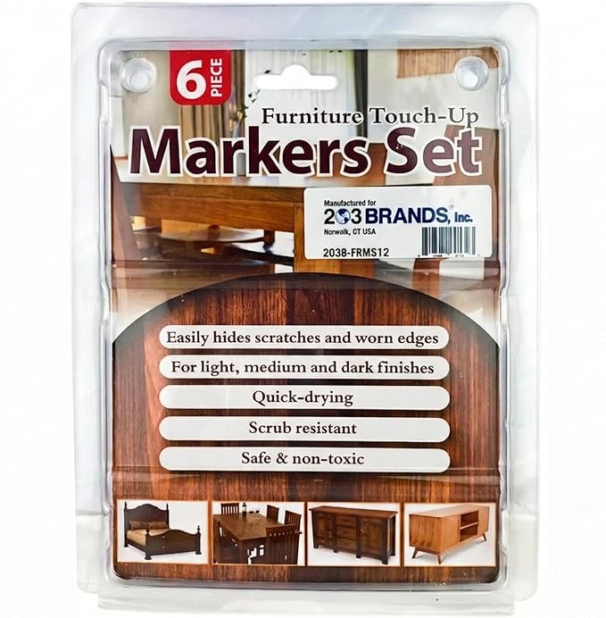 Wood Surface Scratch and Stain Remover Kit - Includes The Original Almond Stick by Tibet and Furniture Touch-Up Markers Repair Kit (203 Brands) for Wood Floors, Tables, Desks, and More