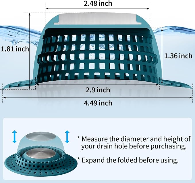 Aluvor Shower Drain Hair Catcher Bathtub Drain Cover Shower Protector for Pop-Up & Regular Drains