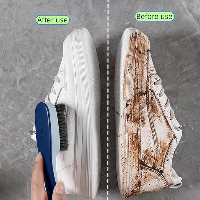 Laundry Brush, Shoe Brush, Used for Cleaning Stains, Floor Tiles, Kitchen, Carpet, Household Cleaning,Easy to Hold Set of,Soft Bristle Scrub,Sneaker,2 Pieces(Blue)