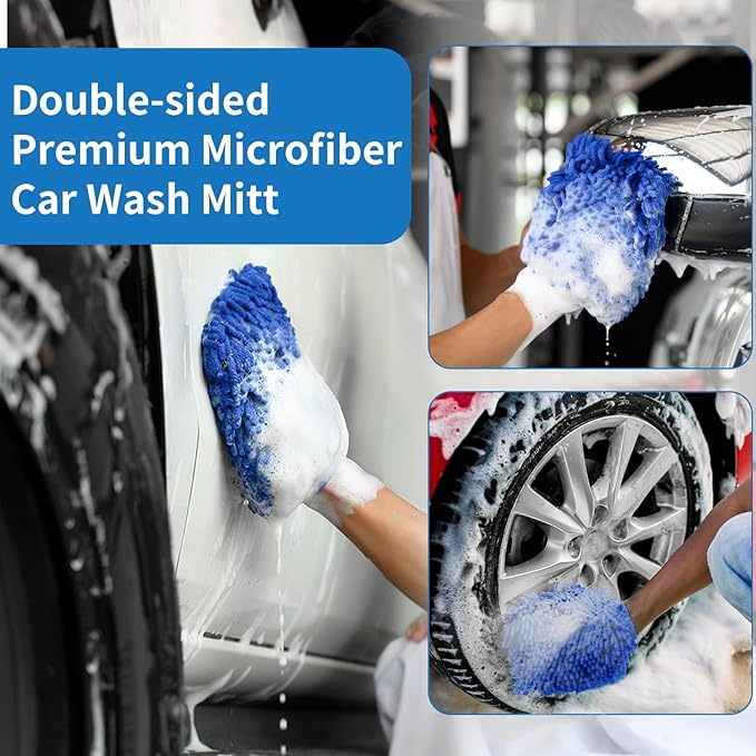 60" Car Wash Brush with Long Handle, Soft Bristle Car Washing Brush Cleaning Brushes for Washing Exterior of RV, Truck, Boat, Solar Panel