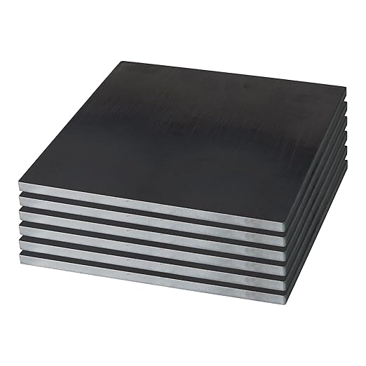 Weldable 5/16 Inch Hot Rolled Mild Steel Plate Mill Finish (6 x 6 Inch, Pack of 6) - Made in USA