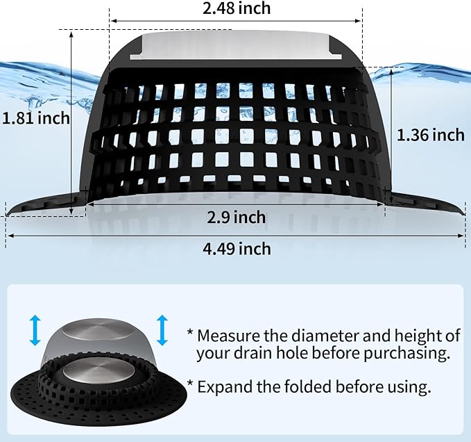 Aluvor Shower Drain Hair Catcher Bathtub Drain Cover Shower Protector for Pop-Up & Regular Drains
