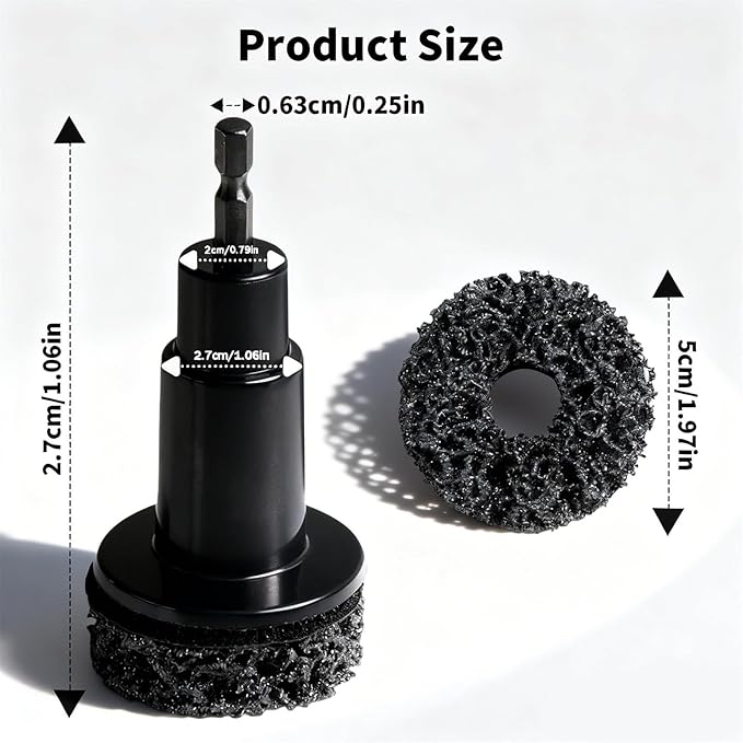 Wheel Hub & Stud Cleaning Tool Kit,Rust Removal Disc for Cars & Light Trucks,Fits 1/2" Impact Wrench & Drill,Rapidly Cleans Rotors, Hubs & Wheel Studs for Brake Jobs