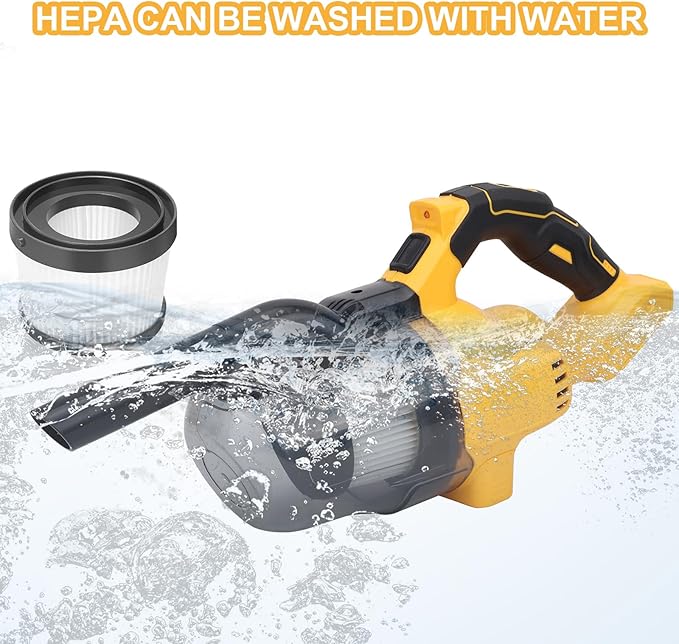 Cordless Vacuum Cleaner for Dewalt 20v Battery, Brushless Stick Vacuum with Washable HEPA Filter 55CFM Handheld Vacuum Cleaner for Home Car Hardwood Floor Carpet, Cordless Shop Vac(Tool Only)