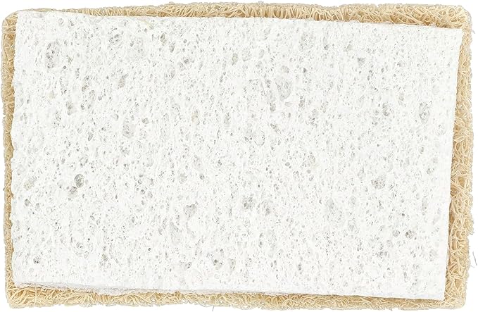 Full Circle 100% Plant-Based Loofah Sponges – Pack of 2 – Plastic-Free, Natural Sponge, No Microplastics, Safe for Nonstick Cookware.