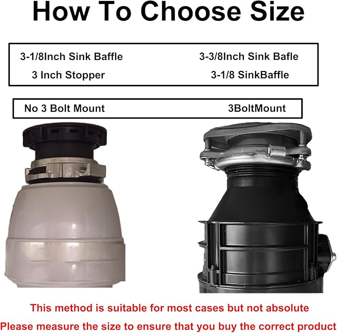 3 3/8" Garbage Disposal Sink Baffle QCB-AM Splash Guard for Insinkerator, Garbage Disposal Quiet Collar Drain Plugs Cover Splash Guard Replacement for InSinkErator Evolution Series(Black)