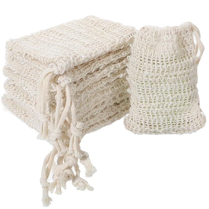 Molain Soap Bag, 50 Pack Natural Sisal Soap Saver, Bar Soaps Pouch for Exfoliating, Foaming, and Drying Soaps Bars