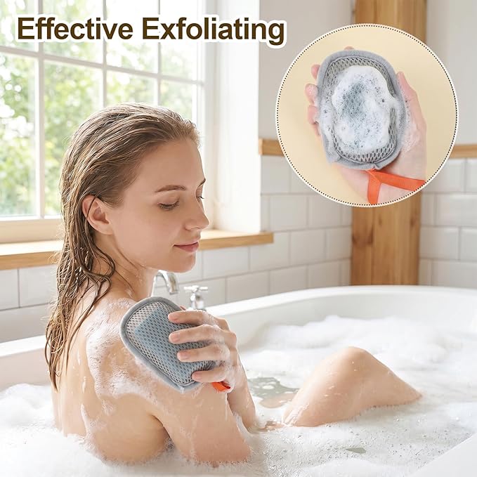 4 Pcs Mesh Soap Bag Soap Saver for Bar Soaps Double Layer Exfoliating Pouch with Drawstring Gentle Foaming Drying Better Than Soaps Holder for Shower Body Facial
