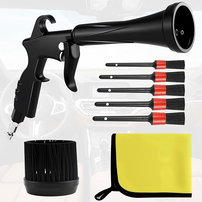 HANDY Tornado Car Cleaning Gun with Rubber Guard and Brass Adjustable Air Flow Nozzle Air Gun for Compressor Pneumatic Tool for Dust Cleaning Car Detailing