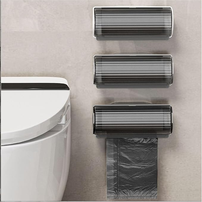 1 Pcs Trash Bag Dispenser Extra Large Trash Bag Dispenser Roll Holder Garbage Storage Box Organizer Plastic Bag Organizer for Kitchen (White)