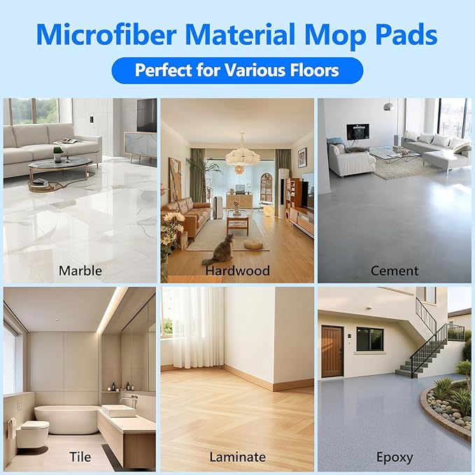 10 Pack Mop Replacement Pads for O Cedar H2pro Flat Mops,Mop Pads for O-Cedar Mop Refills,Washable and Reusable Microfiber Mops Pad Compatible with Ocedar Flat Head
