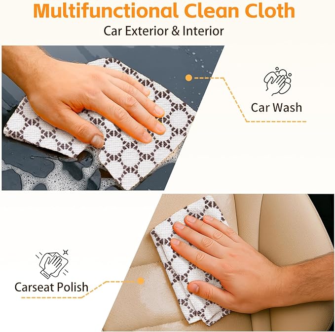 Microfiber Cleaning Cloth Roll, 50 Tear-Away Sheets, Reusable & Washable, Lint-Free, Non-Scratch, Highly Absorbent Cleaning Cloths for Kitchen, Home, Car & Windows, White Waffle, 12 x 12 in
