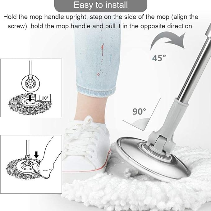 BonusLife 6-Pack Circular Spin Mop Head Refill Replacement