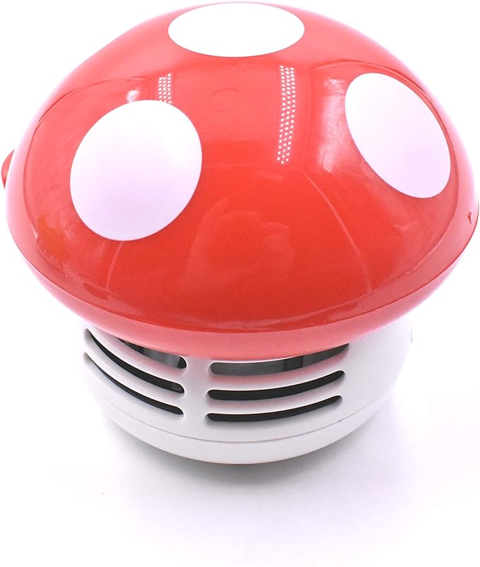 Art&Beauty Mini Cute Table Dust Vaccum Cleaner, Mushroom Shaped New Portable Corner Desk Vaccum Cleaner Mini Cute Vacuum Cleaner Dust Sweeper (Red)