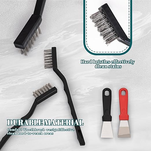 60 PCS Mini Wire Brush Stainless Steel Brush Set,Masonry Brush Wire Bristle for Cleaning Welding Slag and Rust,Curved Handle Brush (Stainless Steel, 60)