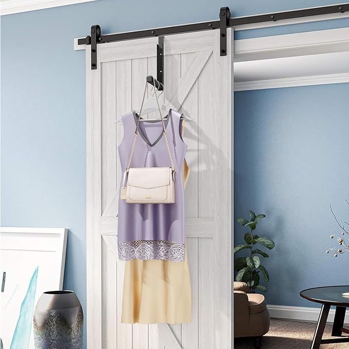 ZMBESUP Over The Door Hanger Folding Clothes Drying Rack, Folding Hanging Coat Rack for Indoor Laundry Room Compact Small Space Foldable Portable Clothing Hanger Hook Collapsible- 4 Pack (Black)
