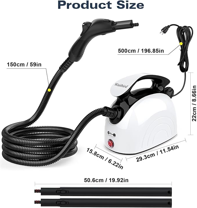Waitbird Steam Cleaner, Steam Cleaner For Home, Handheld Steamer For Cleaning With 21 Accessories, 248 °F High Temperature, Suitable for Grout, Carpet, Floor,Grease Stain