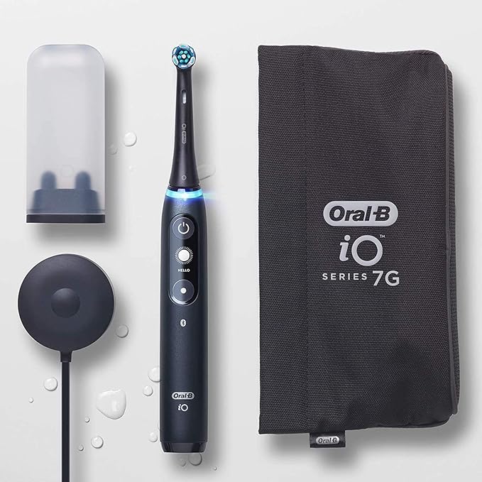 Oral-B iO Series 7G Electric Toothbrush with Replacement Brush Head, White Alabaster