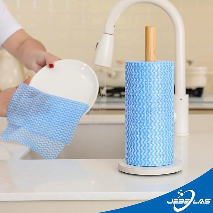 JEBBLAS Reusable Household & Kitchen Wipes, Disposable Cleaning Cloths, Wash Rags in 2 Rolls of 200 Sheets