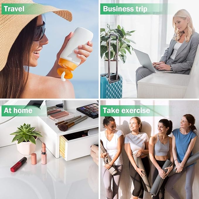 18 Pack TSA Approved Travel Bottles for Toiletries β Leak Proof Silicone Refillable Containers Set with Toiletry Bag, Squeeze Bottles, Spray Bottles & Cream Jars for Shampoo, Conditioner & Lotion