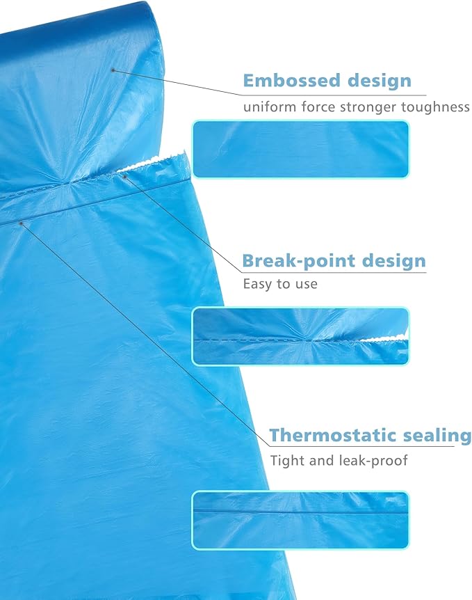 Small Trash Bags, AYOTEE 4-6 Gallon Compostable Garbage Bags, 4 Gallon Trash Bags, Unscented Leak Proof Biodegradable Bags Wastebasket Liners, Bathroom trash bags, Compost Bags (100 Counts, Blue)