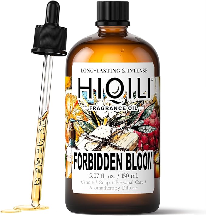 HIQILI Amber & Sandalwood Fragrance Oil for Diffuser, DIY Candle & Soap Making, Add to Body Lotion, Long-Lasting Scents - 5.07 Fl Oz