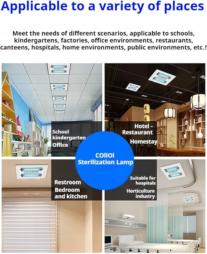 COIO White Embedded Ultraviolet lamp with Wireless Remote Control Timing Setting, achieving 360 ° Coverage, Suitable for use in Home Offices, Restaurants, and Hotels When unmanned (US-007112W-Q)