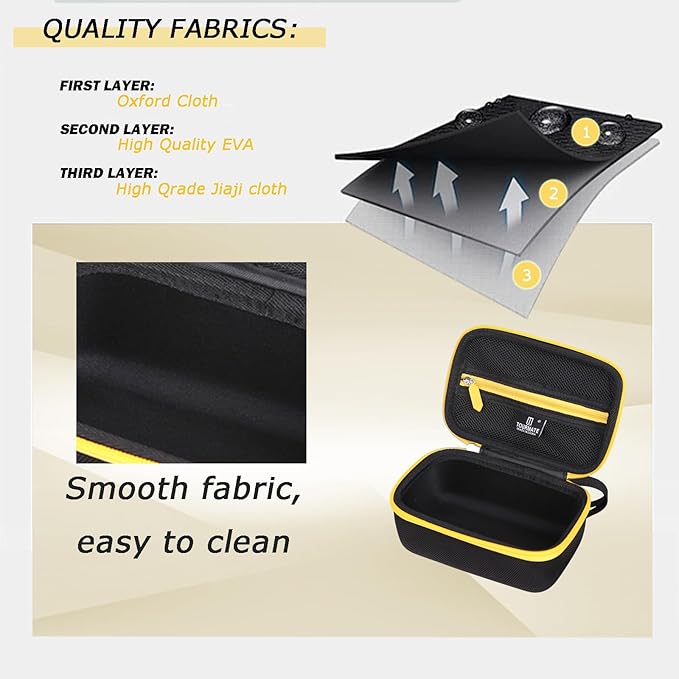 Tourmate Hard Storage Case Compatible Fanttik B8 Ace Electric Air Duster,Travel Box for B11 Pro Max Electric Air Duster Compressed Air Duster(Case Only) (Black & Yellow)