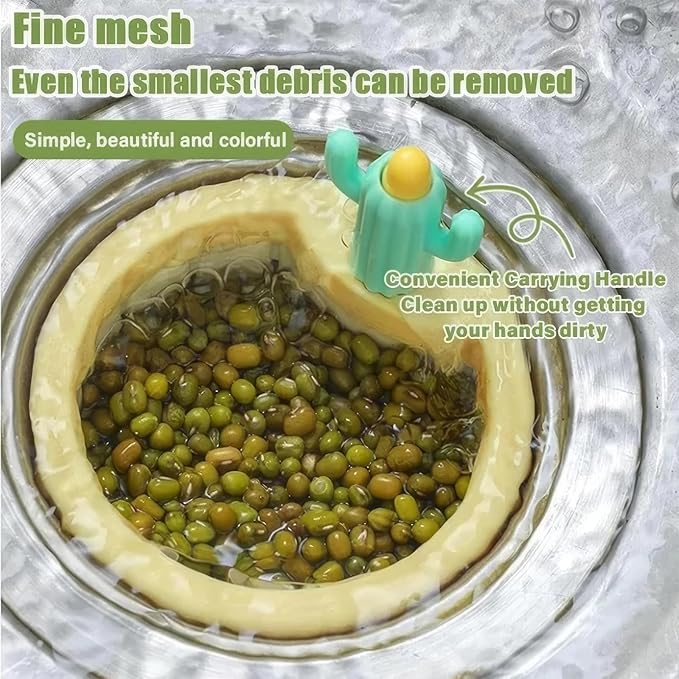 4 pcs Cactus Kitchen Sink Drain Strainer,Kitchen Sink Drain Strainer Stainless Steel Kitchen Sink Stopper, Pop Up Anti-Clogging Sink Strainer Basket Filter (Yellow)