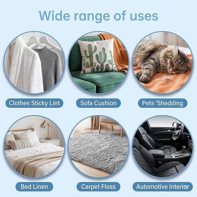 Mini Lint Roller for Travel, 8 Pcs Reusable Washable Hair Remover Lint Rollers with Sticky Gel Foldable Hair Lint-Roller for Clothing, Pet Hairs, Car Seats (3.7 x 1.1 in)