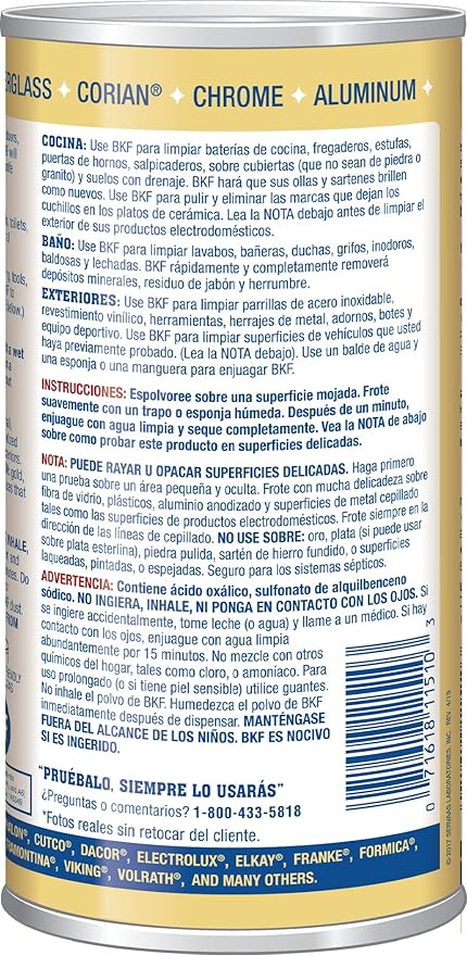 Bar Keepers Friend Powder Cleanser, 12 oz x 2, Multipurpose Cleaner, Degreaser & Remover for Burnt Stainless Steel Pots and Pans, Rust Stains, Hard Water Deposits & Soap Scum