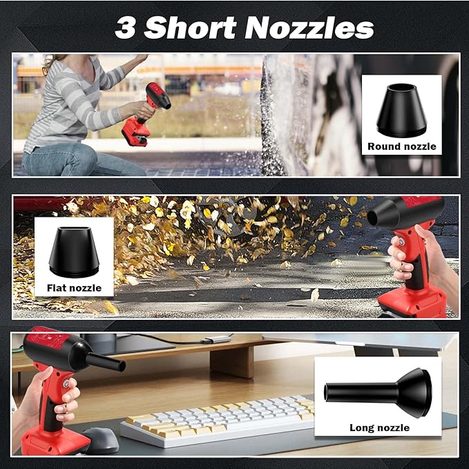 Cordless Leaf Blower, 130000 RPM High Speed Jet Fan, Compatible with Craftsman 20V Battery, Lightweight Handheld Electric Blower for Lawn Care, Yard, Patio, Dust & Debris Cleaning