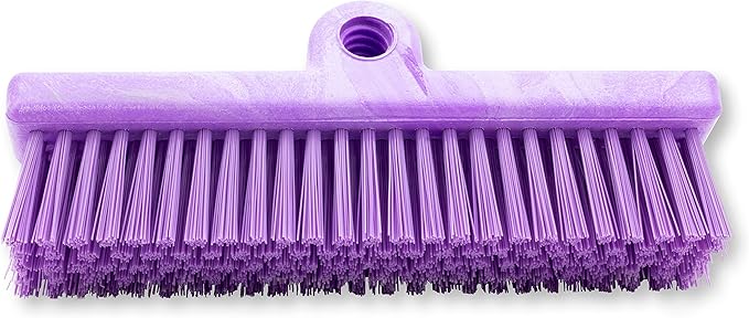 SPARTA 40423EC68 Plastic Floor Scrub Brush, Wall Brush, Equipment Brush With Nonabsorbent Bristles For Industrial Kitchens, Hospitals, Commercial Cleaning, 10 Inches, Purple